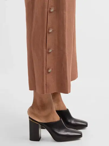 Kobi Halperin Women's Remi Button-Cuff Linen-Blend Pants | Thumbnail 5