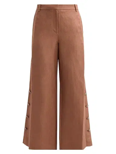 Kobi Halperin Women's Remi Button-Cuff Linen-Blend Pants | Thumbnail 1