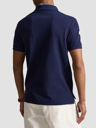 Polo Ralph Lauren Men's Custom Slim-Fit Big Pony Mesh Polo Shirt - Newport Navy Nevis | Thumbnail 3