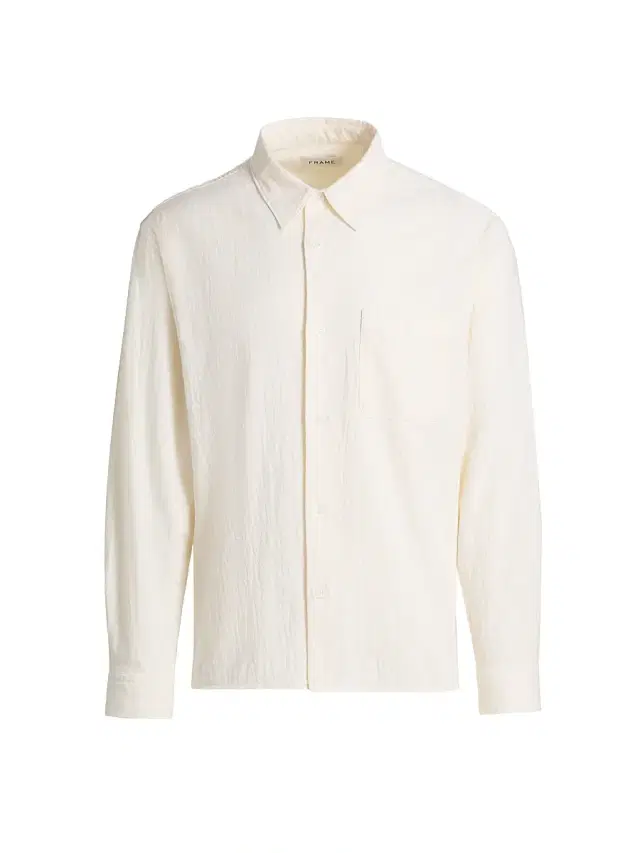 FRAME Men's Textured Cotton Shirt - Off White
