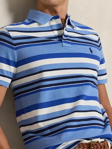 Polo Ralph Lauren Men's Striped Stretch-Cotton Knit Polo Shirt | Thumbnail 5 Polo Ralph Lauren Men's Striped Stretch-Cotton Knit Polo Shirt | Thumbnail 5