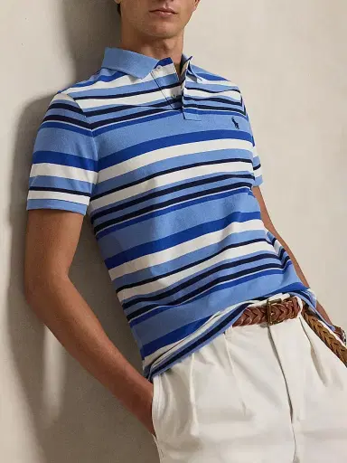 Polo Ralph Lauren Men's Striped Stretch-Cotton Knit Polo Shirt | Thumbnail 6 Polo Ralph Lauren Men's Striped Stretch-Cotton Knit Polo Shirt | Thumbnail 6
