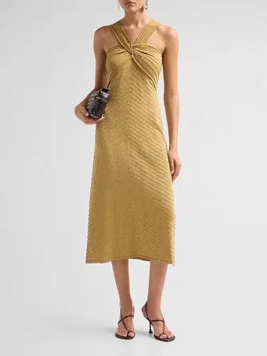 Kobi Halperin Women's Talia Glitter Midi Dress - Gold - Size XL | Thumbnail 2 Kobi Halperin Women's Talia Glitter Midi Dress - Gold - Size XL | Thumbnail 2