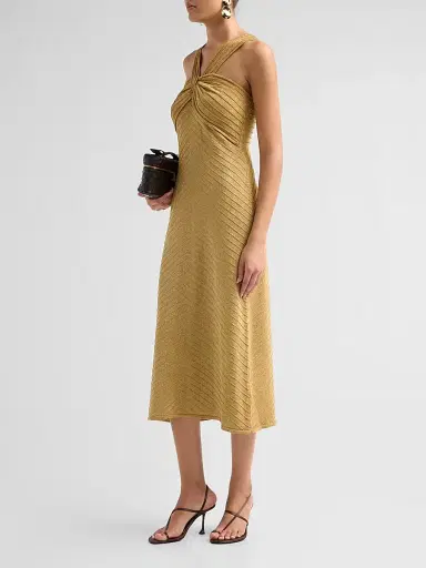 Kobi Halperin Women's Talia Glitter Midi Dress - Gold - Size XL | Thumbnail 4 Kobi Halperin Women's Talia Glitter Midi Dress - Gold - Size XL | Thumbnail 4