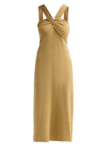 Kobi Halperin Women's Talia Glitter Midi Dress - Gold - Size XL | Thumbnail 1 Kobi Halperin Women's Talia Glitter Midi Dress - Gold - Size XL | Thumbnail 1