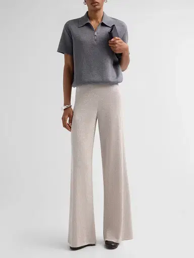 Kobi Halperin Women's Nina Knit Wide-Leg Pants - Silver - Size XL | Thumbnail 2