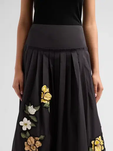 Ungaro Women's Lindsey Embroidered Midi Skirt - Black - Size 16 | Thumbnail 5 Ungaro Women's Lindsey Embroidered Midi Skirt - Black - Size 16 | Thumbnail 5
