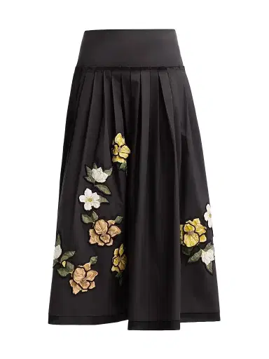 Ungaro Women's Lindsey Embroidered Midi Skirt - Black - Size 16 | Thumbnail 1 Ungaro Women's Lindsey Embroidered Midi Skirt - Black - Size 16 | Thumbnail 1