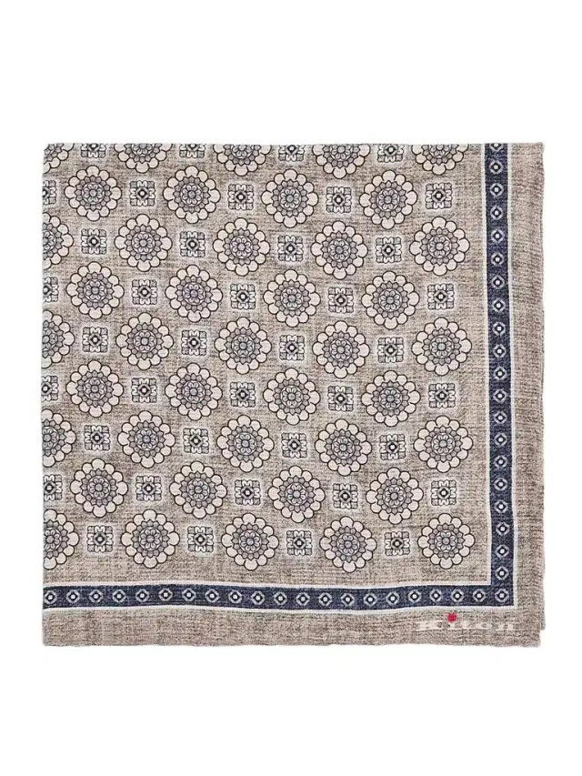 Kiton Men's Silk Pocket Square - Light Brown