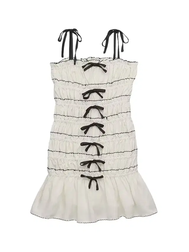 KatieJ NYC Girl's Winnie Multi-Bow Smocked Dress - Vintage White