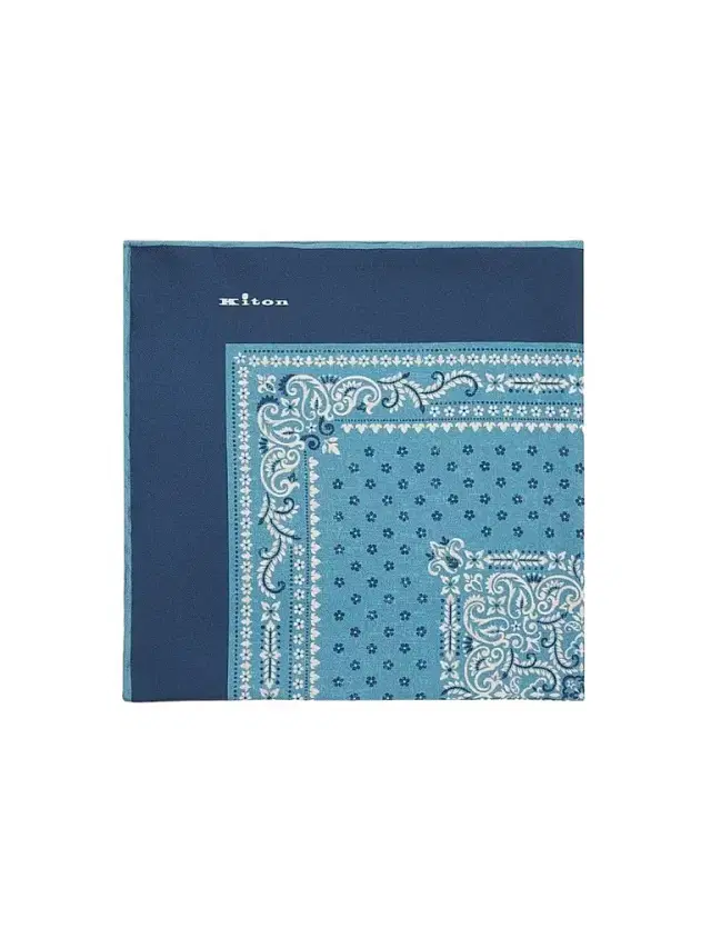 Kiton Men's Silk Pocket Square - Blue