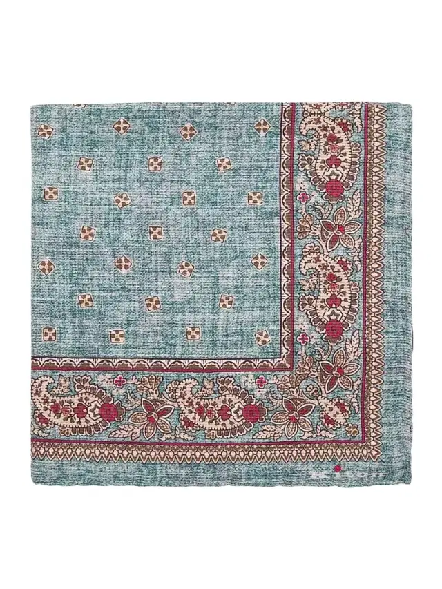 Kiton Men's Silk Pocket Square - Red