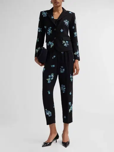 Libertine Women's Bluebell Lane Embellished Tapered-Leg Crop Ciggy Pants - Black - Size Large | Thumbnail 2