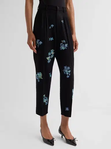 Libertine Women's Bluebell Lane Embellished Tapered-Leg Crop Ciggy Pants - Black - Size Large | Thumbnail 4