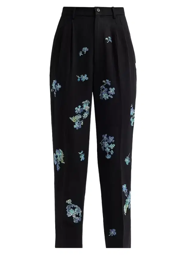 Women's Bluebell Lane Embellished Tapered-Leg Crop Ciggy Pants - Black