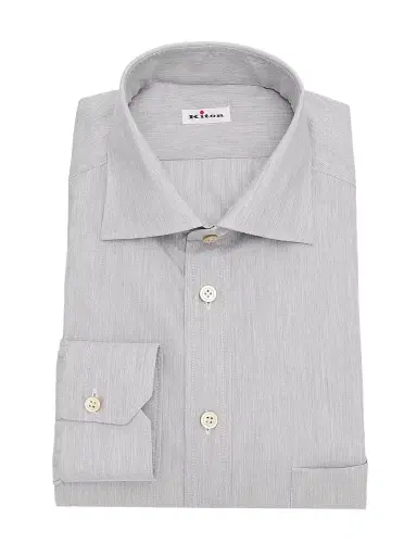 Kiton Men's Cotton Button-Front Shirt - Grey - Size 16.5 | Thumbnail 1 Kiton Men's Cotton Button-Front Shirt - Grey - Size 16.5 | Thumbnail 1