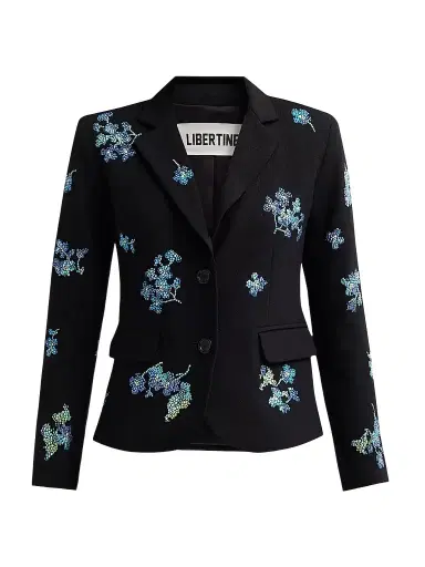 Libertine Women's Bluebell Lane Embellished Single-Breasted Classic Jacket - Black | Thumbnail 1 Libertine Women's Bluebell Lane Embellished Single-Breasted Classic Jacket - Black | Thumbnail 1