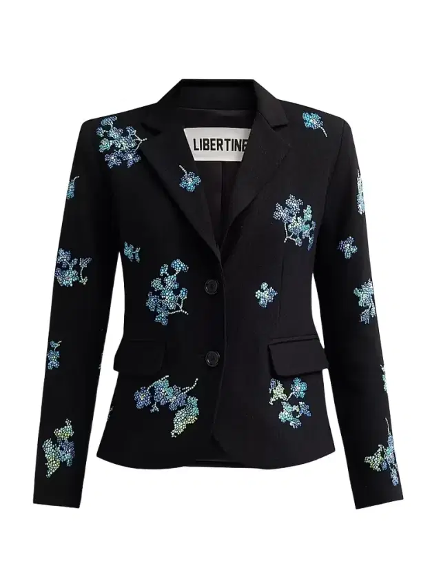 Libertine Women's Bluebell Lane Embellished Single-Breasted Classic Jacket - Black