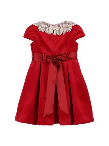 Luli & Me Little Girl's Satin Lace-Trimmed Dress - Red - Size 4 | Thumbnail 1 Luli & Me Little Girl's Satin Lace-Trimmed Dress - Red - Size 4 | Thumbnail 1