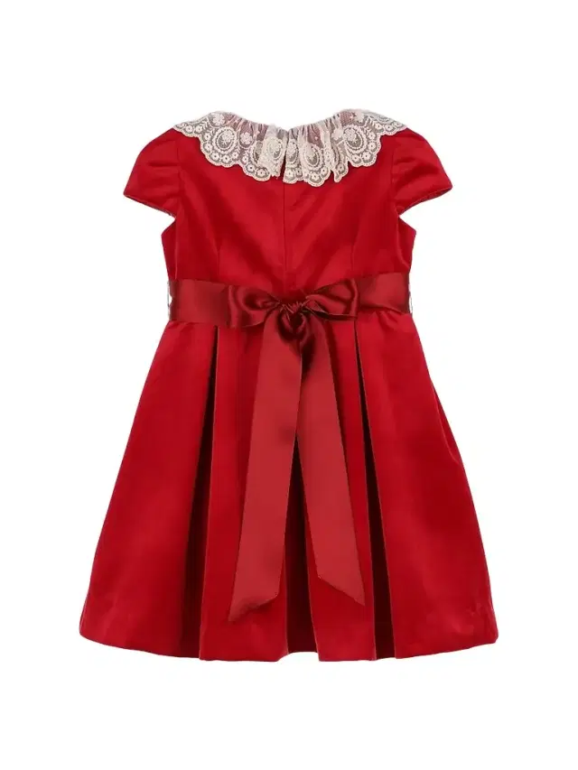 Luli & Me Little Girl's Satin Lace-Trimmed Dress - Red