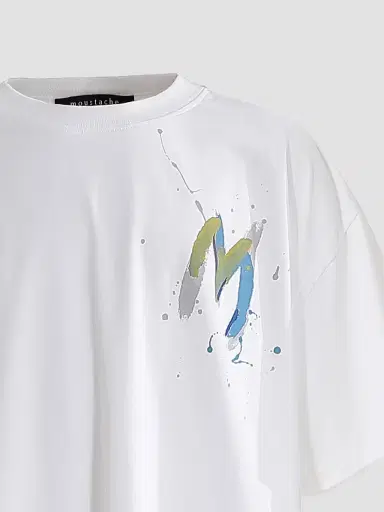 Moustache Boy's Oversized Graphic T-Shirt - White - Size 16 | Thumbnail 4 Moustache Boy's Oversized Graphic T-Shirt - White - Size 16 | Thumbnail 4