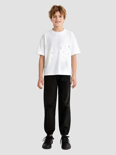 Moustache Boy's Oversized Splatter T-Shirt - White - Size 16 | Thumbnail 3 Moustache Boy's Oversized Splatter T-Shirt - White - Size 16 | Thumbnail 3