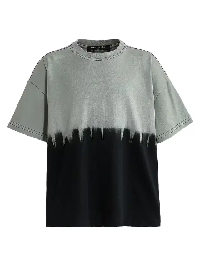 Moustache Boy's Dip Dye T-Shirt - Grey