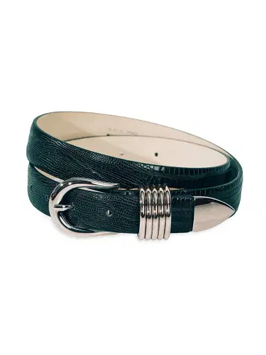 Déhanche Women's Hollyhock Lizard-Embossed Leather Belt | Thumbnail 1 Déhanche Women's Hollyhock Lizard-Embossed Leather Belt | Thumbnail 1