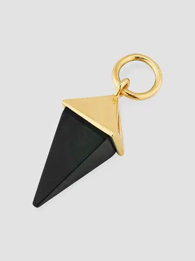 Oradina Women's Prism Point Pendant Charm in 14K Yellow Gold - Black Onyx Gold | Thumbnail 5