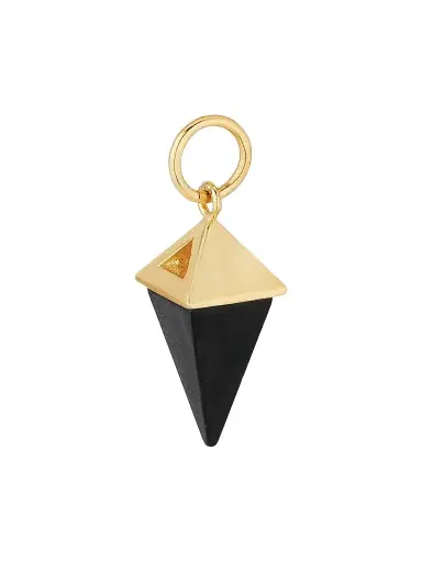 Oradina Women's Prism Point Pendant Charm in 14K Yellow Gold - Black Onyx Gold | Thumbnail 1
