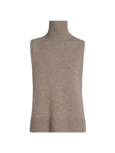 Brandon Maxwell Women's The Bruno Sleeveless Wool-Cashmere Vest - Truffle - Size XS | Thumbnail 1