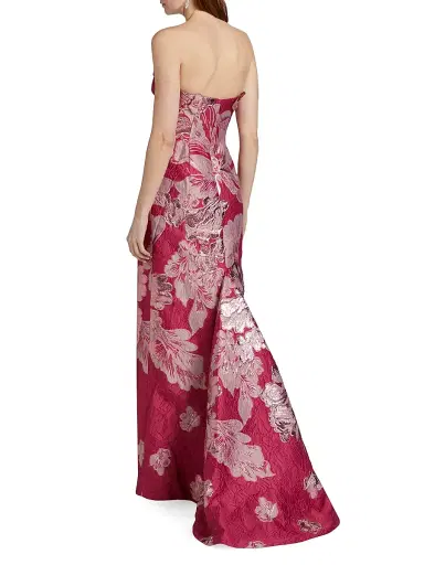 Rene Ruiz Collection Women's Strapless Floral Jacquard Mermaid Gown - Pink - Size 10 | Thumbnail 5 Rene Ruiz Collection Women's Strapless Floral Jacquard Mermaid Gown - Pink - Size 10 | Thumbnail 5