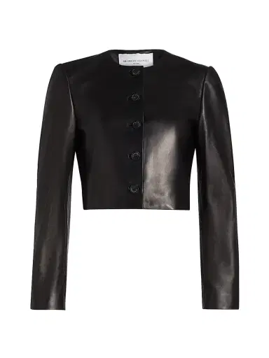 Brandon Maxwell Women's The Ryder Leather Jacket - Black - Size 8 | Thumbnail 1