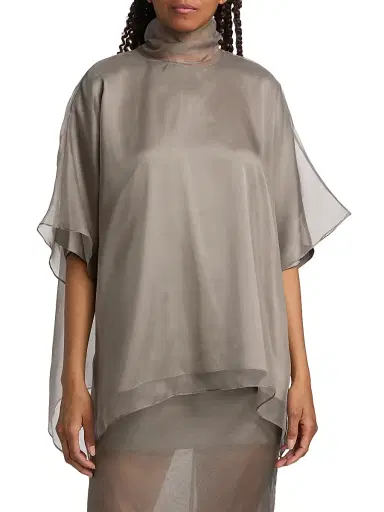 Brandon Maxwell Women's The Cali Silk Organza Blouse | Thumbnail 3 Brandon Maxwell Women's The Cali Silk Organza Blouse | Thumbnail 3