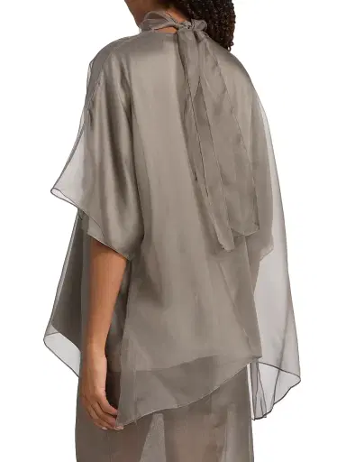 Brandon Maxwell Women's The Cali Silk Organza Blouse | Thumbnail 5 Brandon Maxwell Women's The Cali Silk Organza Blouse | Thumbnail 5