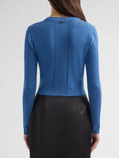 Toccin Women's Vicki Crop Fitted Cardigan - Ocean - Size XL | Thumbnail 3 Toccin Women's Vicki Crop Fitted Cardigan - Ocean - Size XL | Thumbnail 3