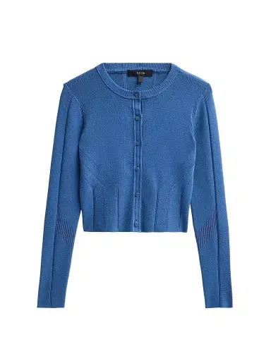 Toccin Women's Vicki Crop Fitted Cardigan - Ocean - Size XL | Thumbnail 1 Toccin Women's Vicki Crop Fitted Cardigan - Ocean - Size XL | Thumbnail 1