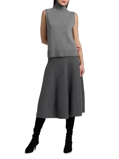 Brandon Maxwell Women's The Bruno Sleeveless Wool-Cashmere Vest - Heather Grey - Size XS | Thumbnail 2 Brandon Maxwell Women's The Bruno Sleeveless Wool-Cashmere Vest - Heather Grey - Size XS | Thumbnail 2