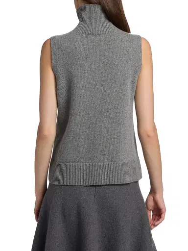 Brandon Maxwell Women's The Bruno Sleeveless Wool-Cashmere Vest - Heather Grey - Size XS | Thumbnail 5 Brandon Maxwell Women's The Bruno Sleeveless Wool-Cashmere Vest - Heather Grey - Size XS | Thumbnail 5