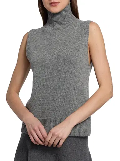 Brandon Maxwell Women's The Bruno Sleeveless Wool-Cashmere Vest - Heather Grey - Size XS | Thumbnail 6 Brandon Maxwell Women's The Bruno Sleeveless Wool-Cashmere Vest - Heather Grey - Size XS | Thumbnail 6