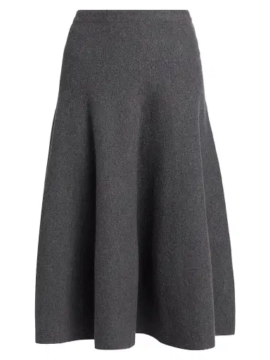 Brandon Maxwell Women's The Miller Structured Wool Midi-Skirt - Heather Grey - Size XS | Thumbnail 1 Brandon Maxwell Women's The Miller Structured Wool Midi-Skirt - Heather Grey - Size XS | Thumbnail 1