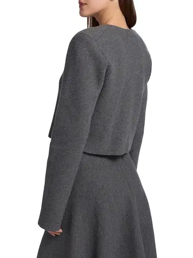 Brandon Maxwell Women's The Ryder Wool Knit Jacket - Heather Grey - Size XS | Thumbnail 5