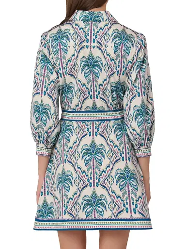 Shoshanna Women's Vesey Tapestry Print Mini Shirtdress - Blue Multi | Thumbnail 3 Shoshanna Women's Vesey Tapestry Print Mini Shirtdress - Blue Multi | Thumbnail 3