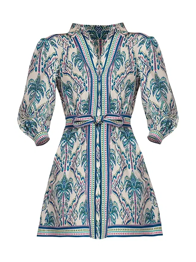 Shoshanna Women's Vesey Tapestry Print Mini Shirtdress -  Blue Multi
