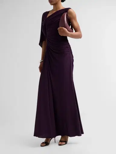 Amsale Women's Asymmetric Draped Gown | Thumbnail 4 Amsale Women's Asymmetric Draped Gown | Thumbnail 4