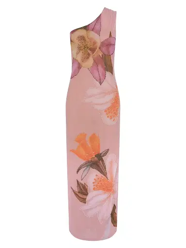 PatBo Women's Peony Floral One-Shoulder Maxi-Dress - Pink | Thumbnail 1 PatBo Women's Peony Floral One-Shoulder Maxi-Dress - Pink | Thumbnail 1