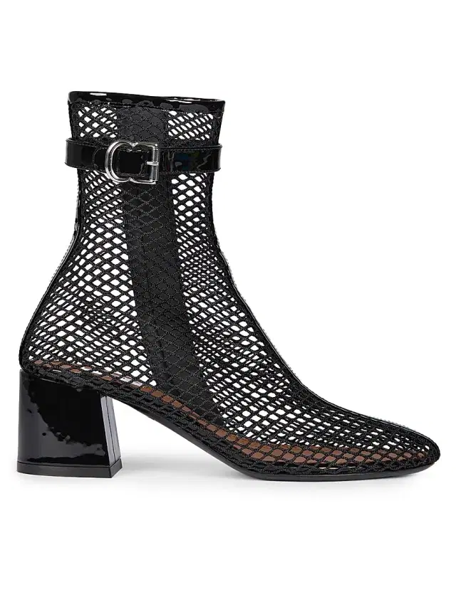 ALAIA Women's 55MM Fishnet Ankle Booties - Noir