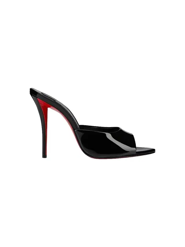 Christian Louboutin Women's Miss Z 100MM Patent Leather Mule Sandals - Black