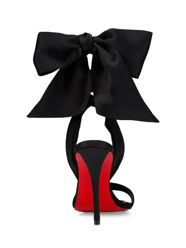 Christian Louboutin Women's Miss Z Du Desert 100MM Satin Sandals - Black | Thumbnail 3