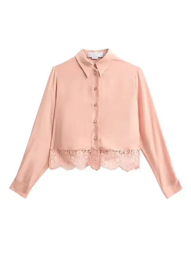 Stella McCartney Women's Lace-Trim Silk Shirt - Soft Rose
